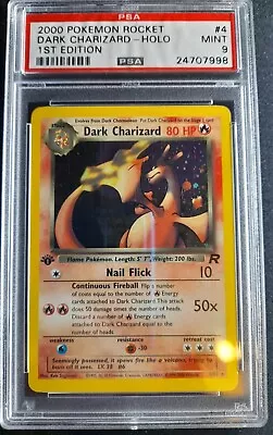 Pokemon Dark Charizard 1st Edition Holo #4/82 PSA 9 Mint • £650