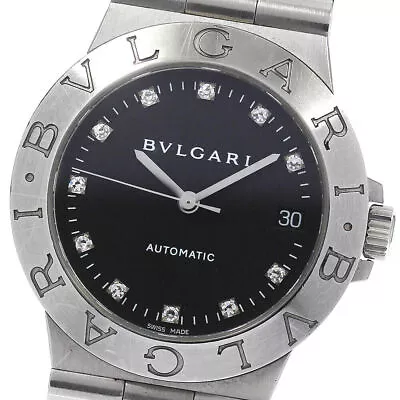 BVLGARI Diagono LCV35S 11P Diamond Date Black Dial Automatic Men's Watch_761188 • $1769.01