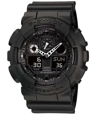 Casio Men's Watch G-Shock Black Resin Strap Anti-Magnetic Ana-Digital GA100-1A1 • $146.50