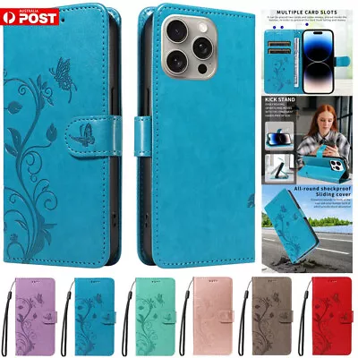 For IPhone 15 14 13 12 11 Pro Max XR 8 Plus Flip Leather Case Wallet Card Cover • $12.19