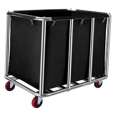 Commercial Laundry Cart With Wheels400L Large Laundry Basket With C-black • $204.74