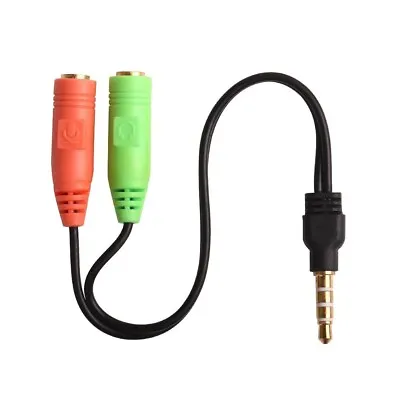 3.5mm AUX Audio Mic Y Splitter Cable Earphone Headphone Adapter Male To 2 Female • $3.50