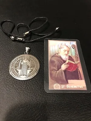 San Benito Medalla Y Oracion - Proteccion- St. Benedict Medal & Laminated Prayer • $4.50