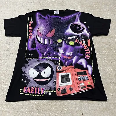 Backstock Co Men's Medium Pokemon Gengar Tee Graphic AOP T-Shirt All Over Black • $149.99