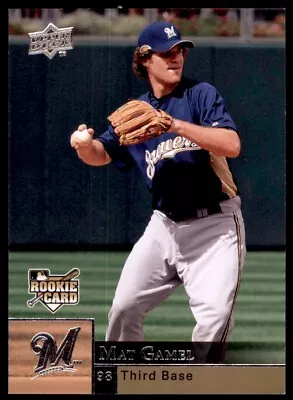 2009 Upper Deck Mat Gamel Rookie Milwaukee Brewers #421 1095 • $1