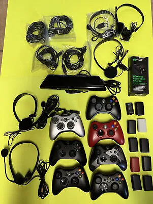 $189 • Buy Lot Of 28 OEM Microsoft Xbox Xbox 360 Controller Kinect Headset Battery Chargers