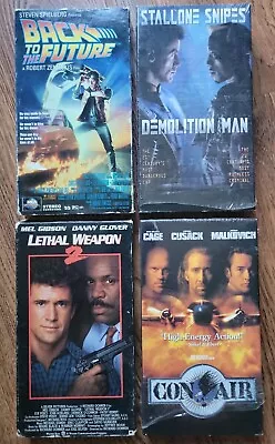 Classic VHS Lot Of 4 Back To The Future Lethal Weapon 2 Con-Air Demolition Man • $8.99