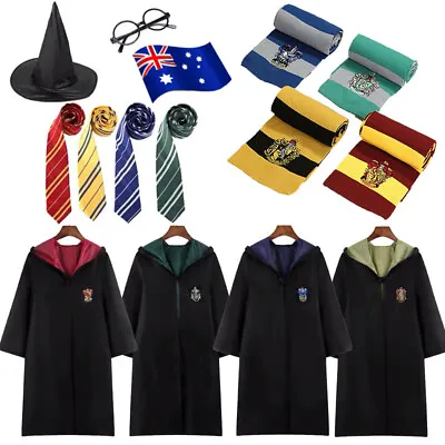 $9.89 • Buy Harry Potter Adult Kids Robe Cloak Gryffindor Slytherin Tie Cosplay Costume Cape
