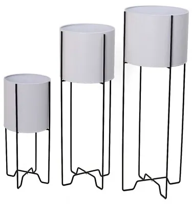 White Metal Plant Pot Stand Indoor Home Garden Flower Planter Holder Display • £14.99