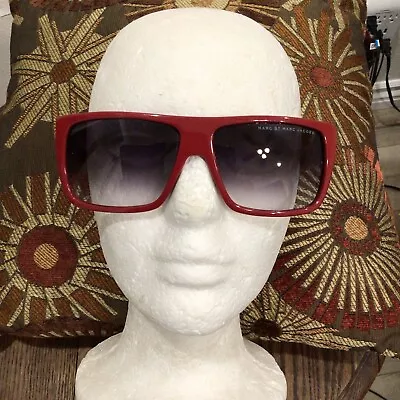 MARC By Marc Jacobs Red Cranberry Striped Sunglasses MMJ096 • $59