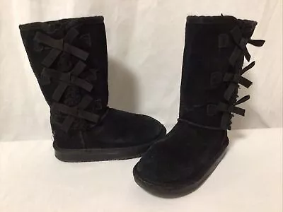 Koolaburra By UGG 1020171 Victoria Tall Kids Boot Size 12 Black EU 30/UK 11…S126 • $10.99