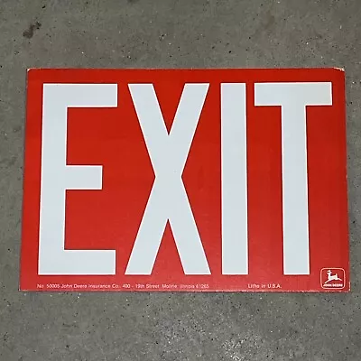 Vintage John Deere Exit Sign - NOS Factory Plant Insurance Moline • $40