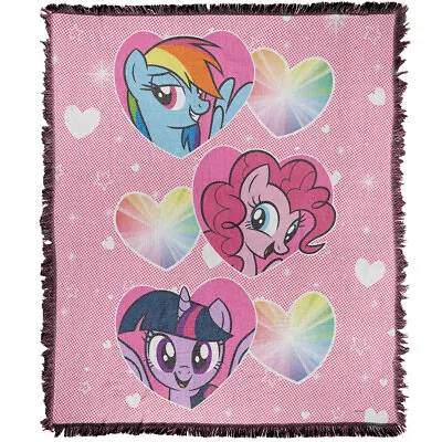 My Little Pony Blanket 50 X60  Pony Hearts Woven Cotton Blend Throw Blanket • $46.99