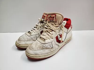 Vintage Converse Cons 1980’s Red White Basketball Shoes Size 10 Sneakers • $59.99