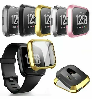 Smart Watch Screen Protector Case For Fitbit Versa / Lite Full Cover TPU Frame • $15.49