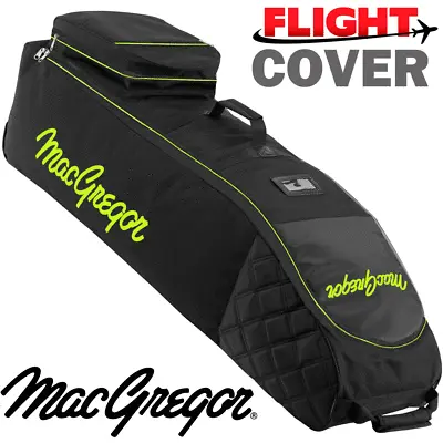 £49.95 • Buy Macgregor Xl Deluxe Wheeled Padded Golf Bag Flight Travel Cover Black / Lime