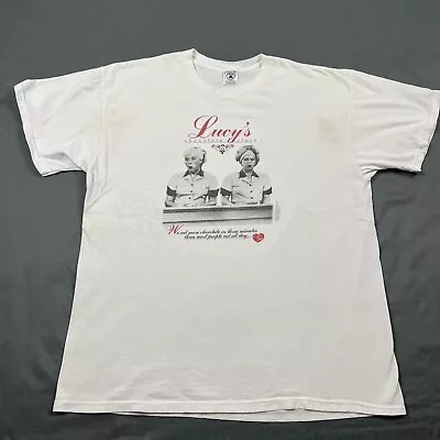 Vintage 1997 I Love Lucy Chocolate Factory T Shirt Adult XL White TV Unisex • $24.99