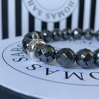 THOMAS SABO Haematite 15cm Charm Carrier Bracelet NEW In Box ~ X0187-064-11 • £29.95