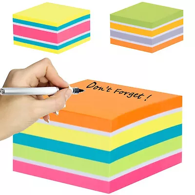 Sticky Notes Memo Pad Cube Block Assorted Energy Tab Removable OfficeCentre® • £6.67