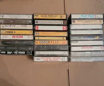 Lot Of 26 Cassettes Madonna Presley Metallica Clash 80s 70s • $23.41