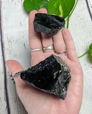 2 OBSIDIAN Volcanic Glass Crystal 0392 Charged 6.8oz *Read Below* • $4.99