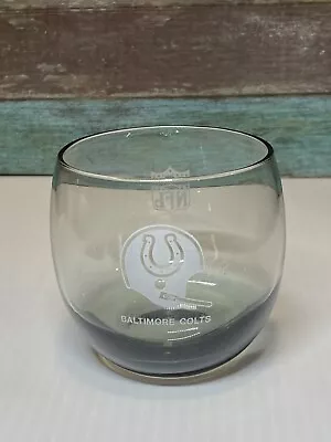 Vintage 1970's NFL Baltimore Colts Football Smoked Glass Whiskey Low Ball Glass • $5.99