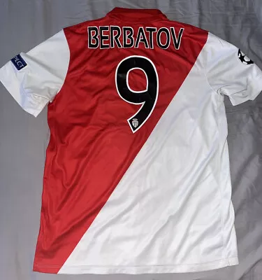 £49.95 • Buy Monaco Home Football Shirt, 2014/2015,  Mens Large, Champions League, Berbatov 9