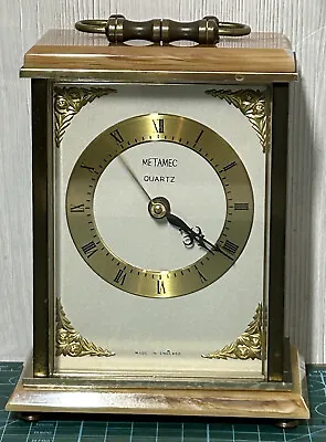 £26.99 • Buy Vintage Metamec Mantle Carriage Quartz Clock Brass Fully Working