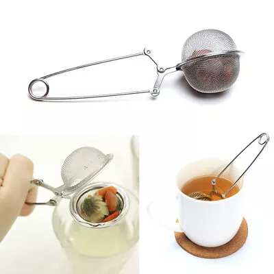 Stainless Steel Ball Loose Tea Leaf Filter Herb Infuser Spice Strainer Diffuse • £4.59