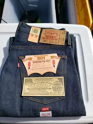 1993 Vintage Levi Strauss 501 Shrink To Fit Jeans 33 X 38 Button Fly Lot Of 9 • $1250