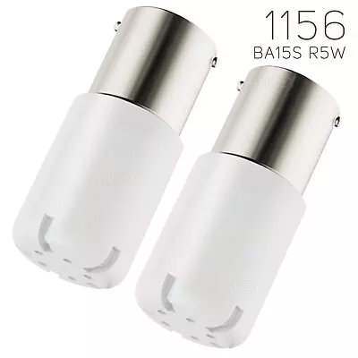 2Pcs LED 1156 R5W BA15S Light Bulbs Brake Reverse Turn Stop Tail White Globe 12V • $12.01