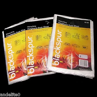 THREE Heavy Duty Dust Sheets  For Painting Decorating And Protecting Your Items • £8.88