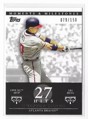 Chipper Jones 2007 Topps Moments & Milestones #23 /150 Numbered Braves 27 Hits • $1.49