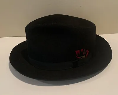 Vintage Penneys Marathon Vintage Felt Black Fedora Hat Size 7 1/8 • $124.56