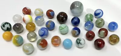 33 Vintage Peltier Akro Vitro Bennington Master  Alley Jabo Marbles One Shooter • $30