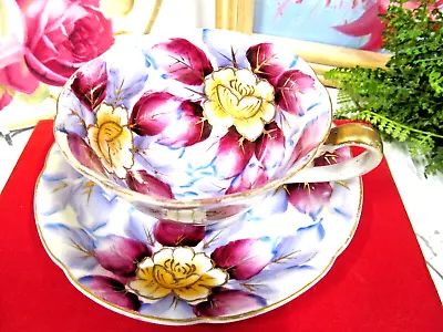 Ucagco Cup & Saucer Painted Floral Chintz Made In Japan Teacup • $29.95