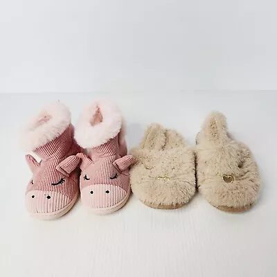 Girls Slippers Size 9 Children's Kids Winter Unicorn Boots Bunny Easter X2 • $13.20