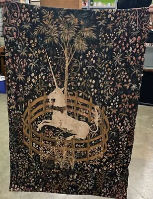 Medieval Unicorn In Captivity Tapestry 37 X 54” 675 • $200