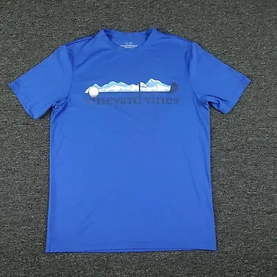 Vineyard Vines T-Shirt Small Mens Blue Golf Performance Lightweight Polyester • $24.03