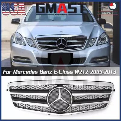 Chrome Black AMG Grille W/Emblem For Benz E-Class W212 2009-2013 E200 E350 E500 • $115.99