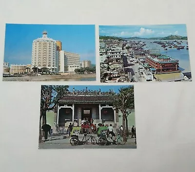 Macao Vintage Postcards Lot Of 3 China Temple Kun Yum Palace Casino Hotel Lisboa • $10.62