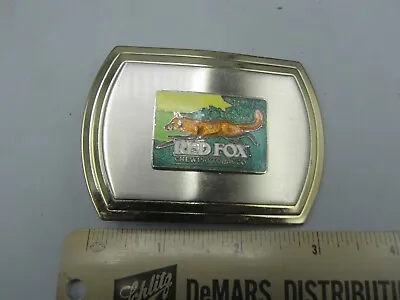 Vintage Metal Enamel Red Fox Chewing Tobacco Belt Buckle • $14.34