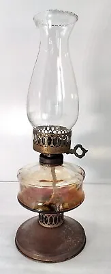 Sail Boat Brand Glass Table Oil Lamp Light & Chimney Damaged See Description  • £10