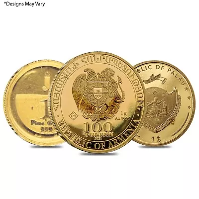 1 Gram Generic Gold Coin .999+ Fine (Secondary Market) • $90.12