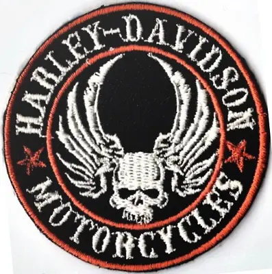 Motorcycle Harley Davidson Orange Skull Patches Vest Emblem Biker Jacket Patches • $8.99