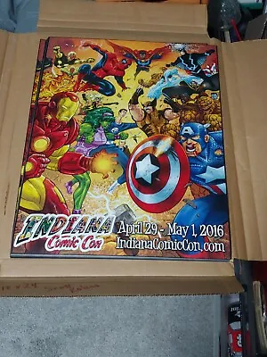 2016 Indiana Comic Con Poster 18X24 Scott Kolins Marvel Captain America Ironman  • $4.50