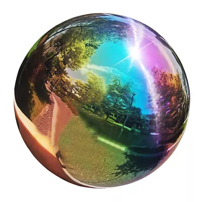 Rainbow Gazing Globe Glass Garden Outdoor Decor Blue Ornament 15CM • $13.63