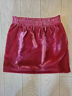 J. CREW Women’s Sz 4 City Mini Skirt Burgndy Elastic Waist With Pockets EUC  • $15.97