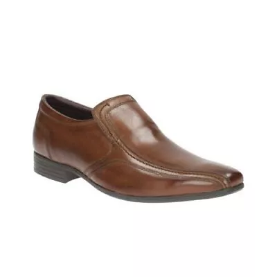 Clarks Men Stylish Slip On Shoes Cognac Leather BNIB Size UK 7  8  8.5  RRP £60 • £39.95