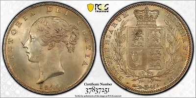 Great Britain 1844 Victoria Half Crown 1/2 Crown PCGS MS 64. 1999000 Mintage • $2989